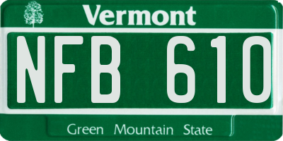 VT license plate NFB610