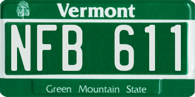 VT license plate NFB611