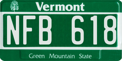 VT license plate NFB618