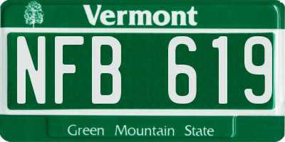 VT license plate NFB619