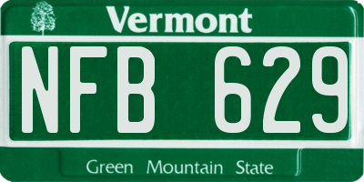 VT license plate NFB629