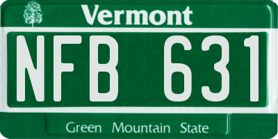 VT license plate NFB631