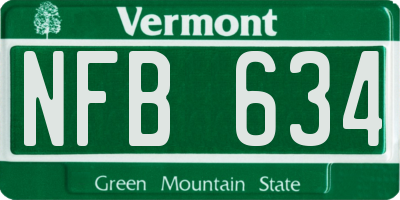 VT license plate NFB634