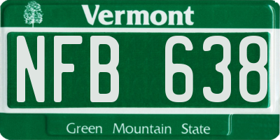 VT license plate NFB638