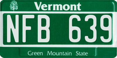 VT license plate NFB639