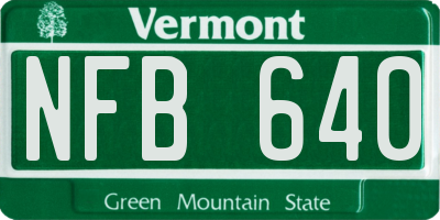 VT license plate NFB640