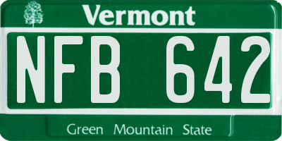 VT license plate NFB642