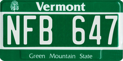 VT license plate NFB647
