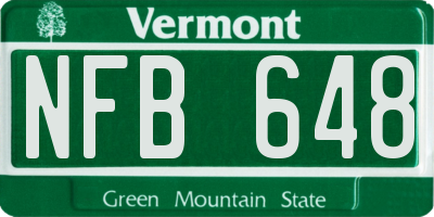 VT license plate NFB648