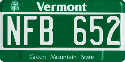 VT license plate NFB652