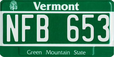VT license plate NFB653