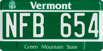 VT license plate NFB654