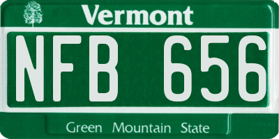 VT license plate NFB656