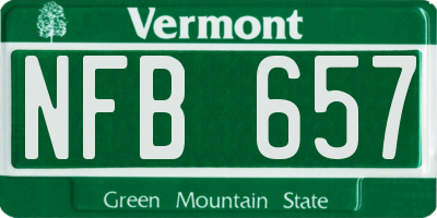 VT license plate NFB657