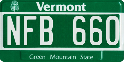 VT license plate NFB660