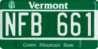 VT license plate NFB661