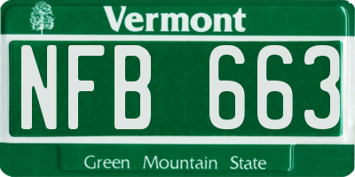 VT license plate NFB663