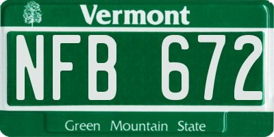VT license plate NFB672