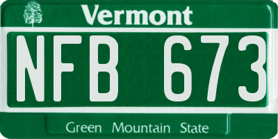 VT license plate NFB673