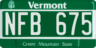 VT license plate NFB675