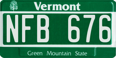 VT license plate NFB676