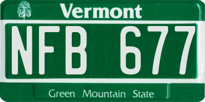 VT license plate NFB677