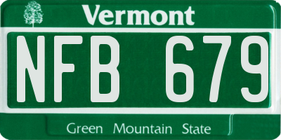 VT license plate NFB679