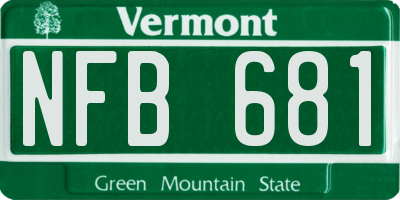 VT license plate NFB681