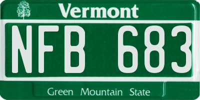 VT license plate NFB683