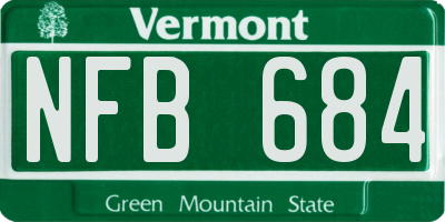 VT license plate NFB684
