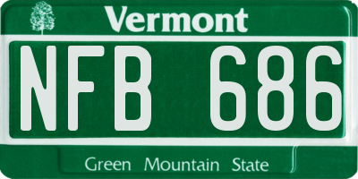 VT license plate NFB686