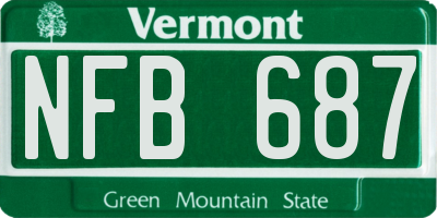 VT license plate NFB687