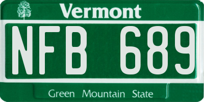 VT license plate NFB689