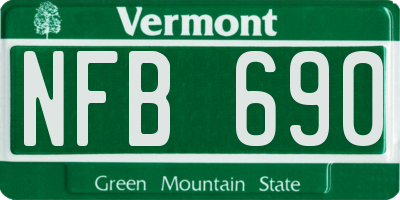 VT license plate NFB690