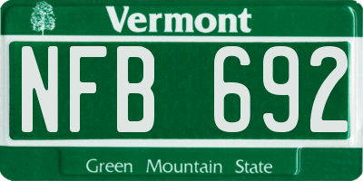 VT license plate NFB692