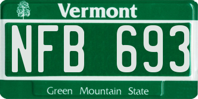 VT license plate NFB693