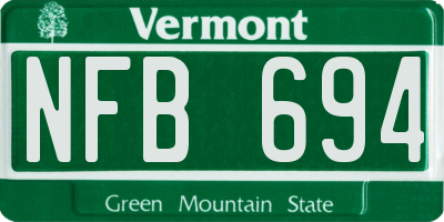 VT license plate NFB694