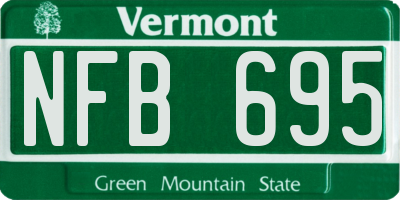 VT license plate NFB695