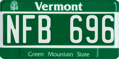 VT license plate NFB696