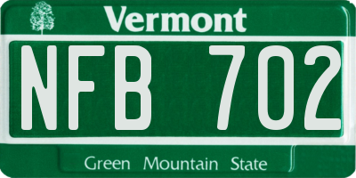 VT license plate NFB702