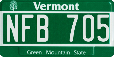 VT license plate NFB705