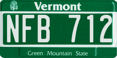 VT license plate NFB712