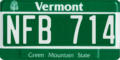 VT license plate NFB714