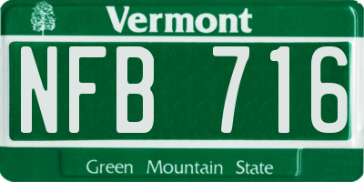 VT license plate NFB716