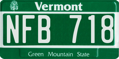 VT license plate NFB718
