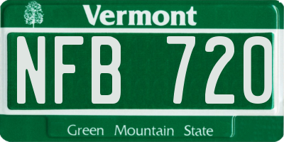 VT license plate NFB720