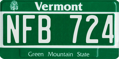 VT license plate NFB724