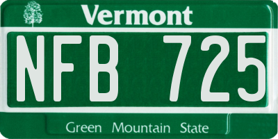 VT license plate NFB725