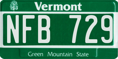 VT license plate NFB729