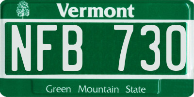 VT license plate NFB730